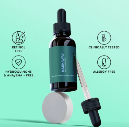 Markaway Stretch Mark Serum – Herbal Formula For Hydration, Toning & Dark Spot Correction (30ml) View Gallery - Pakistan