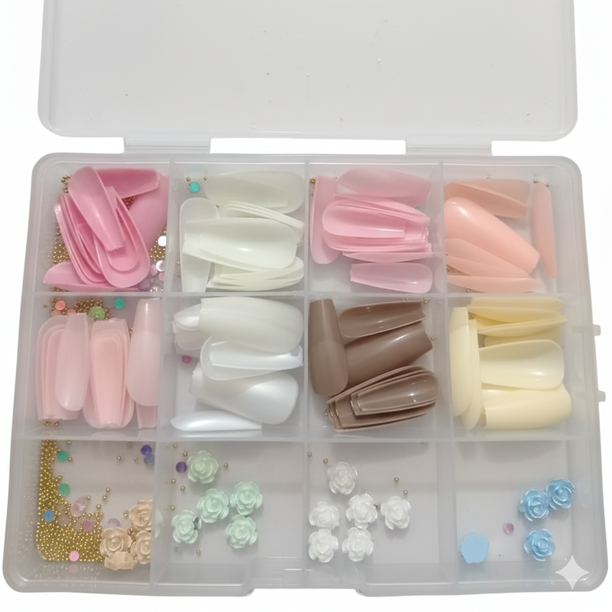 96 Pcs Artificial Nails With Beads – Multicolor Nail Art Decoration Set Made From Premium ABS Plastic, Perfect For Stylish DIY Manicure Designs View Gallery - Pakistan
