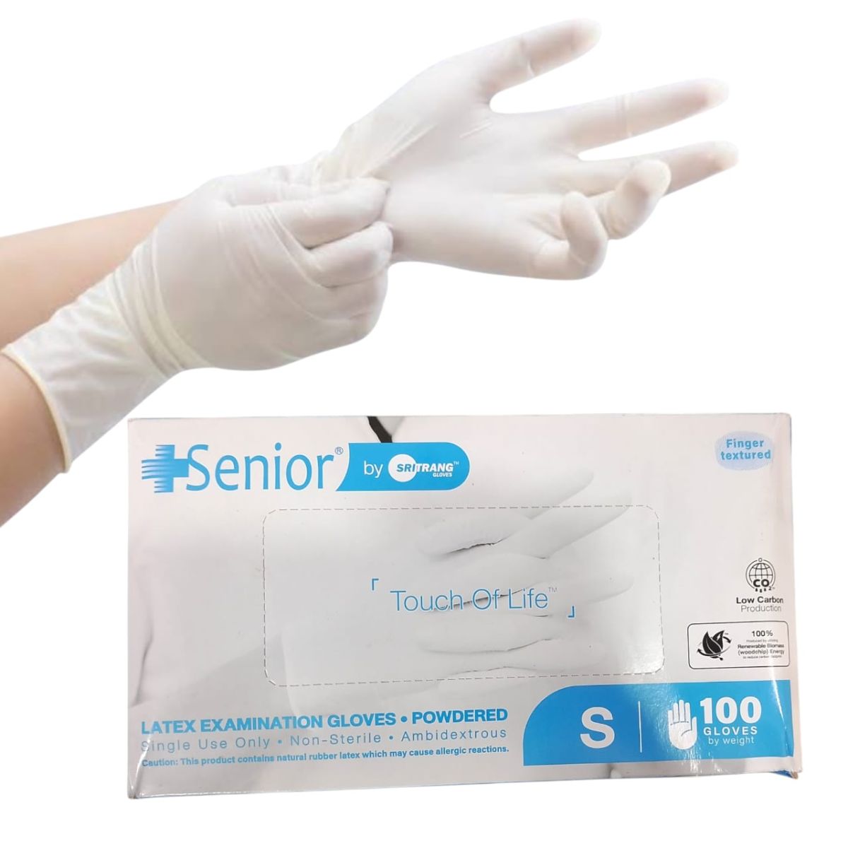 Senior Latex Examination Powdered Gloves – 100 Pcs Box, Premium Quality Disposable Medical Gloves For Professional Use, White Color View Gallery - Pakistan