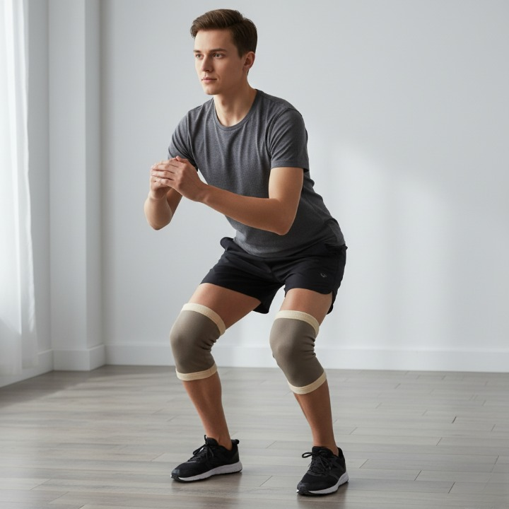 1 Pair Elastic Knee Support Sleeve – Compression Knee Cover For Pain Relief, Joint Protection, And Sports Injury Recovery For Men And Women View Gallery - Pakistan