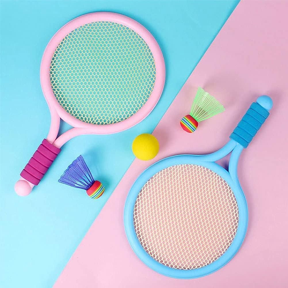 Kids Badminton &amp; Tennis Racket Set – Easy-To-Handle Outdoor Sports Toy With 2 Rackets, 1 Ball, And 1 Shuttlecock For Fun Indoor &amp; Outdoor Play (Random Color)