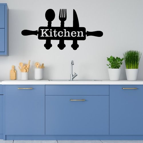 Stylish Kitchen Wall Decor Sign – Modern Utensil Design Wall Art for Dining &amp; Cooking Space (5x12 inches)