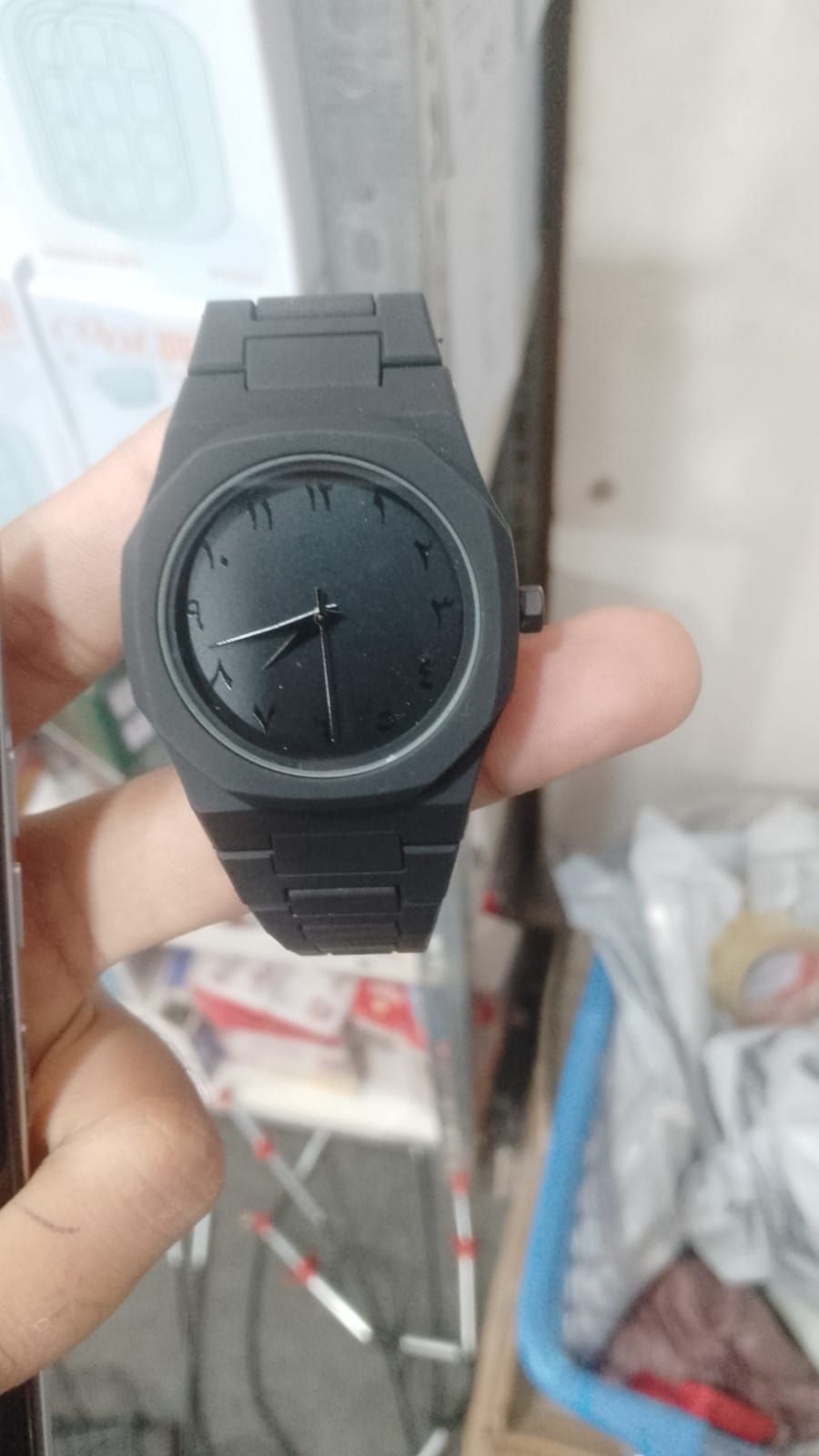 Full BLACK AURA Quartz Watch – Lightweight Design, , Premium Quality & Finish - Best Quality Analog Watch For Boys - Watch For Men | Full Black Color Watch - (Without Box) View Gallery - Pakistan