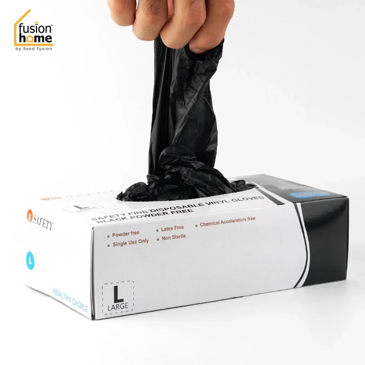 Safety Fine Black Nitrile Gloves – Powder-Free, Disposable – Box of 100 View Gallery - Pakistan