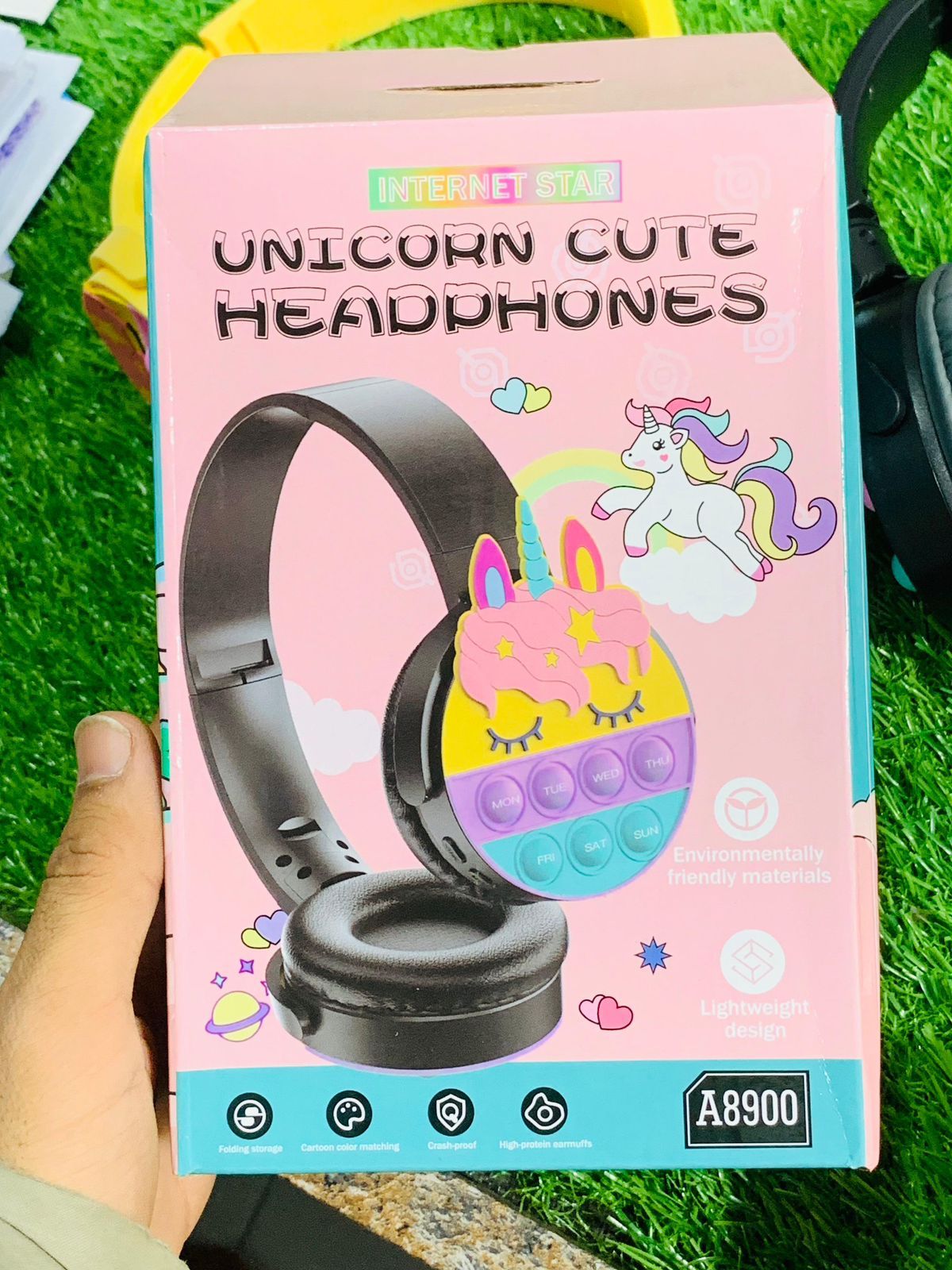 Cute Pop It Wireless Bluetooth Headphones | Foldable Headset With Memory Card Support, Wired & Wireless Modes, Soft Earpads For Kids - With Box (Random Color) View Gallery - Pakistan
