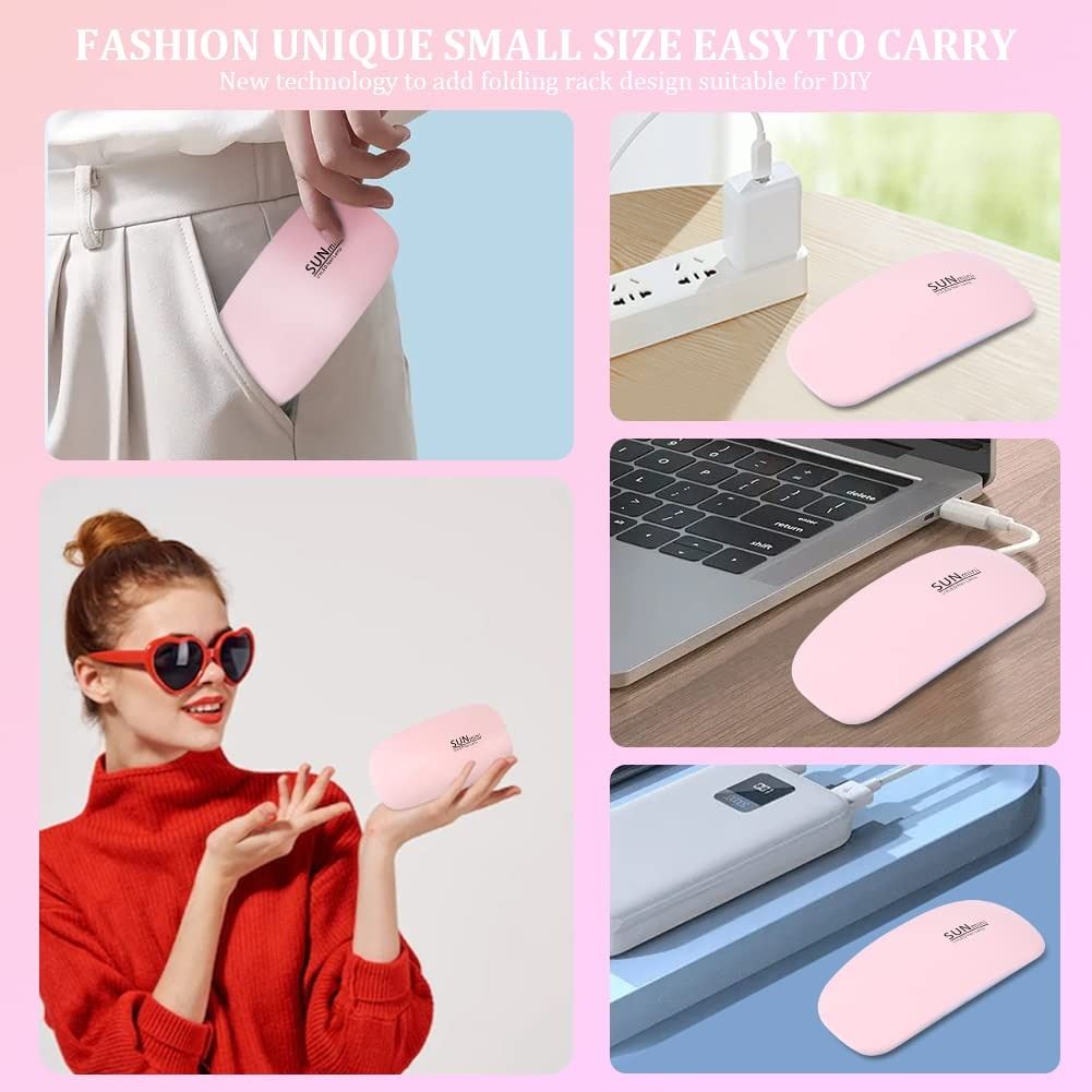 UV Led Lamp For Nails 6W Nail Lamp Light With Timer Mini Portable Nail Dryer Usb Gel Nail Polish Lamp For Nail Art Design At Home Random Color View Gallery - Pakistan