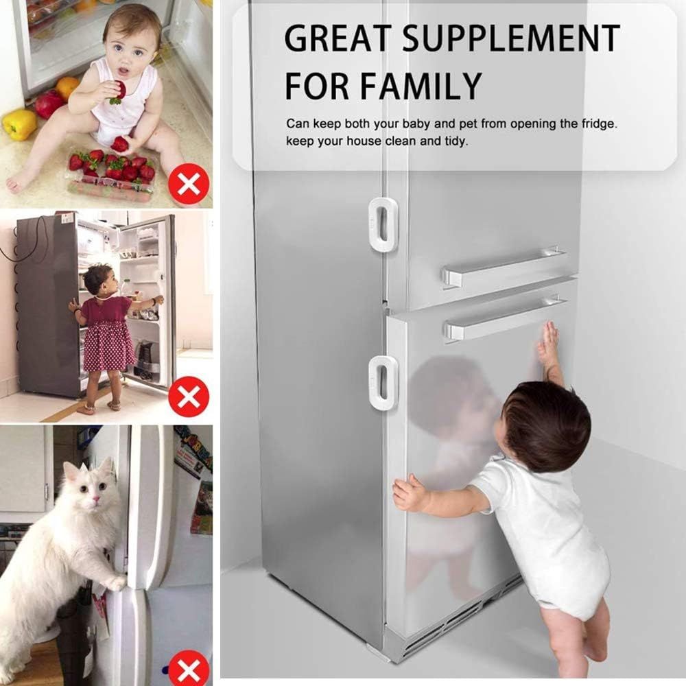 Child Safety Refrigerator Lock – Self Adhesive Fridge And Freezer Door Lock With Double Safety Button And Easy One Hand Operation View Gallery - Pakistan