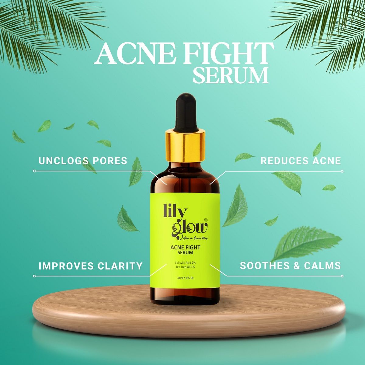 Lily Glow Acne Fight Serum – For Oily & Dry Skin, Acne Marks, Pimples & Face Whitening (30ml) View Gallery - Pakistan