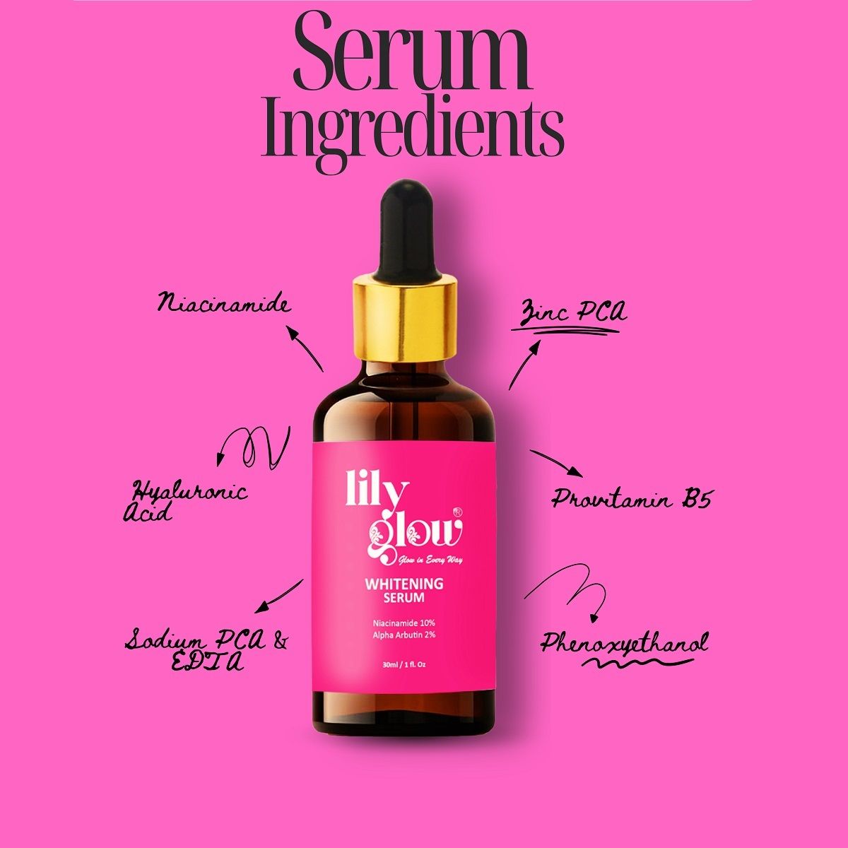 Lily Glow Whitening Serum for Face, Hands & Feet – Glutathione, Brightening Formula | For Men, Women, Oily & Dry Skin 30ml View Gallery - Pakistan