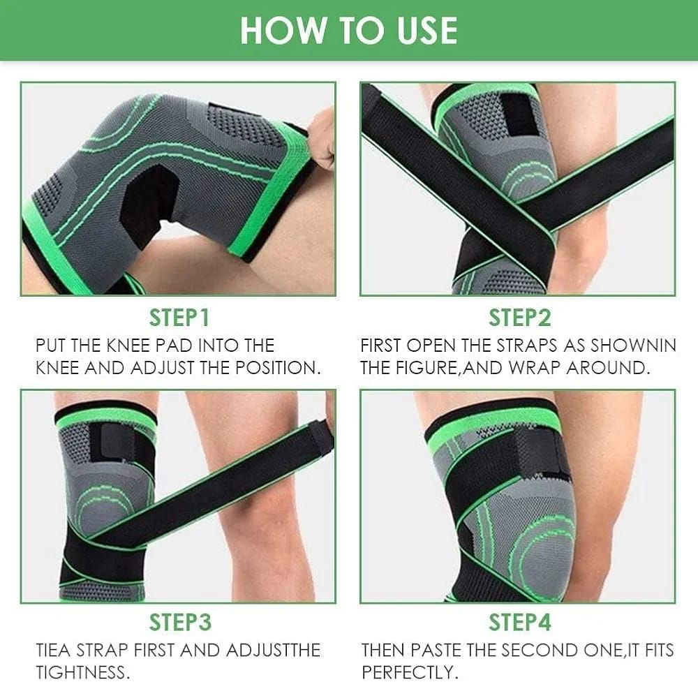 Knee Support Band For Pressure Weaving With 3D Weave Protection Against Injury Pressure Adjustable Knee Support For Men And Women (1 pc) View Gallery - Pakistan