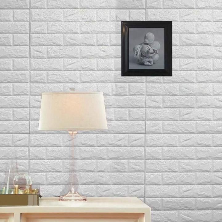 3d Wall Sticker White Brick Sheet | Bedroom Home Decor Waterproof Self Adhesive Living Room Wallpaper (Pack Of 1) View Gallery - Pakistan