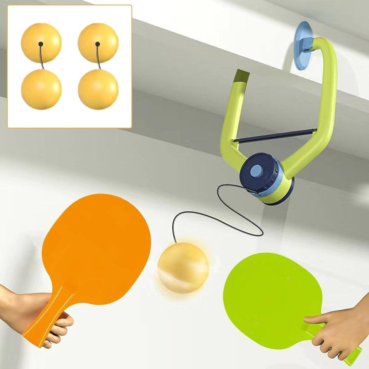 Children’s Indoor Hanging Table Tennis Toy | Fun Swing Ping Pong Training Set For Kids | Indoor Sports Game For Hand-Eye Coordination And Active Play View Gallery - Pakistan