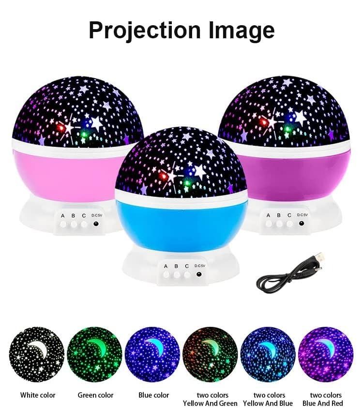 Night Light Star Lamp Starry Sky Projector | 360° Rotating LED Star Light Lamp With Multicolor Projection | Perfect Table Night Lamp Gift For Babies And Children (Random Color) View Gallery - Pakistan