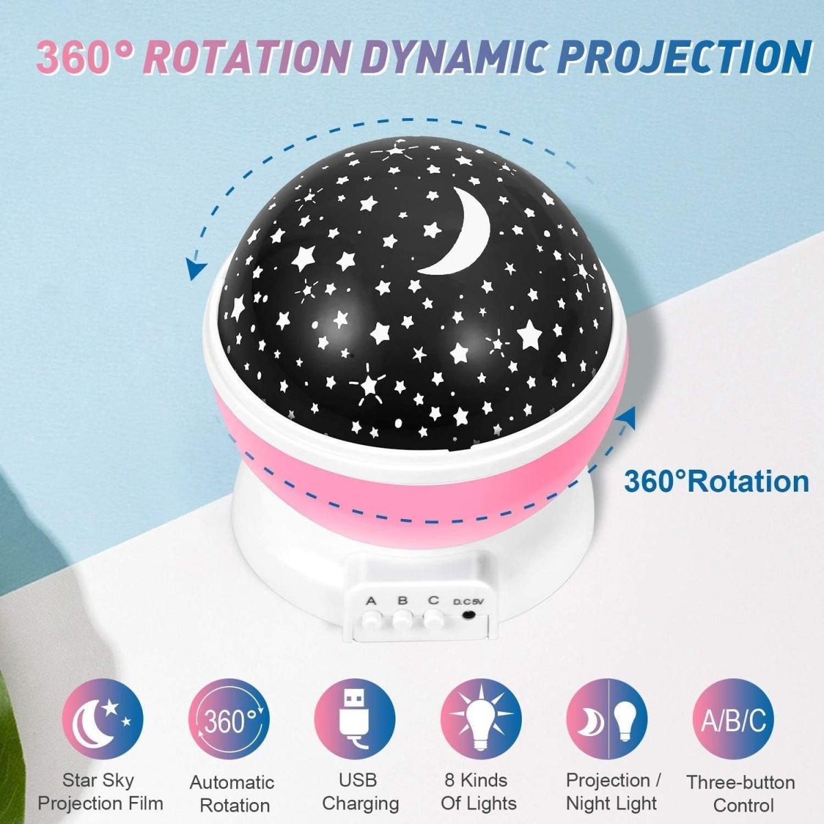 Night Light Star Lamp Starry Sky Projector | 360° Rotating LED Star Light Lamp With Multicolor Projection | Perfect Table Night Lamp Gift For Babies And Children (Random Color) View Gallery - Pakistan