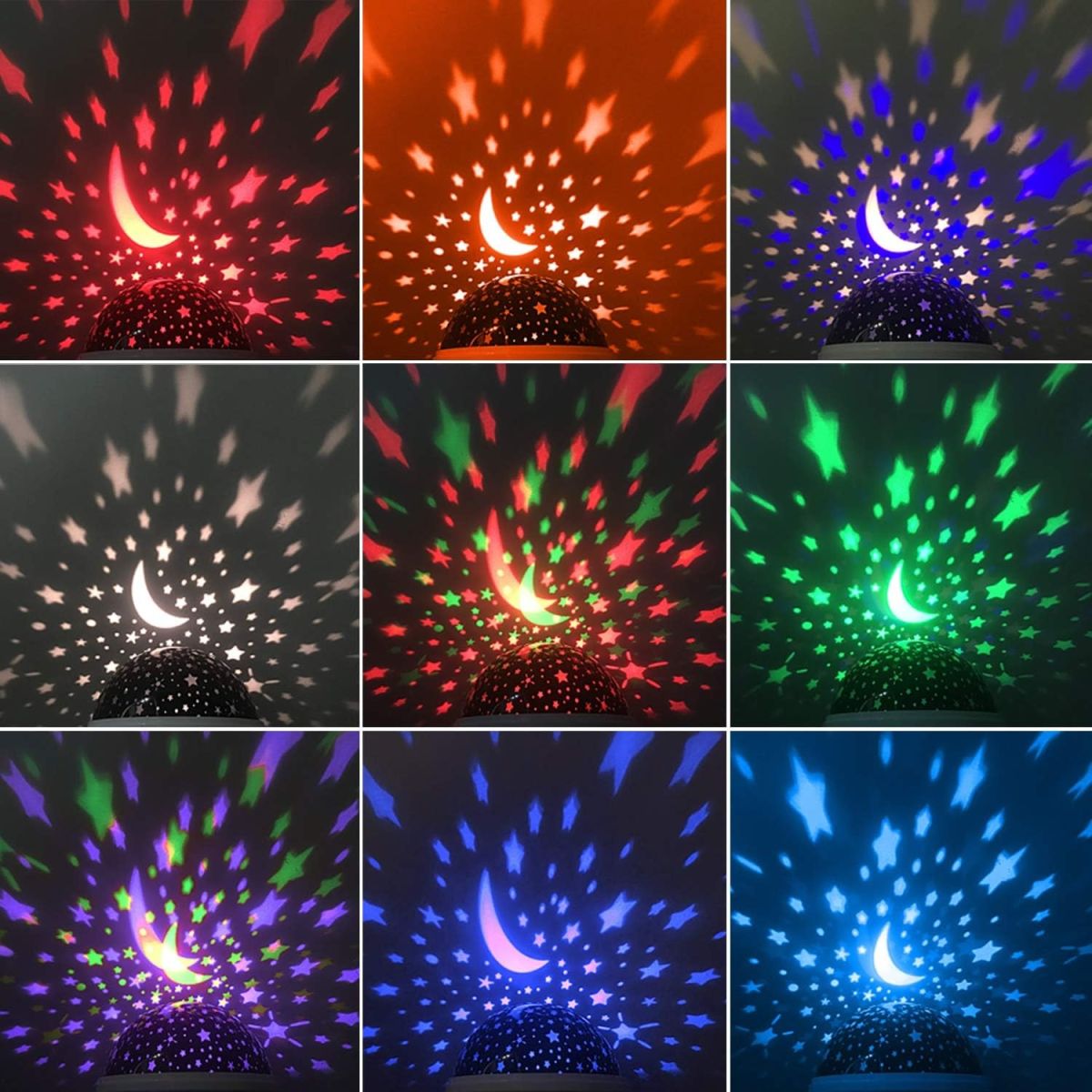 Night Light Star Lamp Starry Sky Projector | 360° Rotating LED Star Light Lamp With Multicolor Projection | Perfect Table Night Lamp Gift For Babies And Children (Random Color) View Gallery - Pakistan
