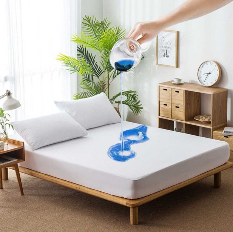 Premium King Size Waterproof Mattress Cover | Breathable, Soft, Noiseless, And Dustproof Protection For Ultimate Bed Comfort And Hygiene (Random Color) View Gallery - Pakistan