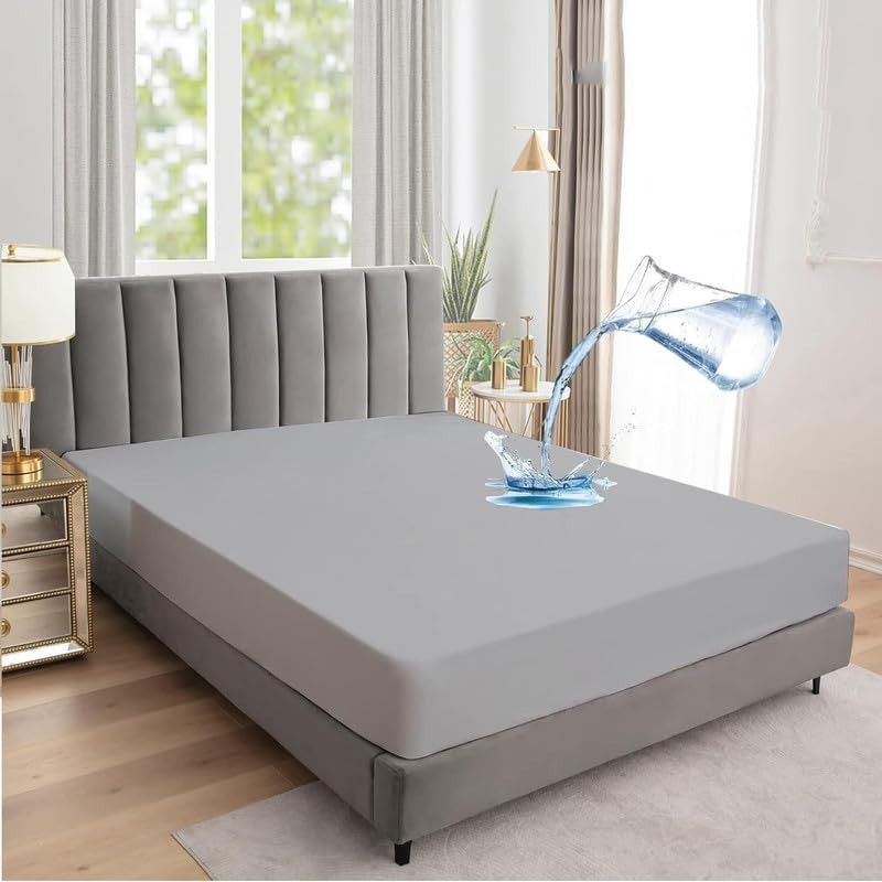 Premium King Size Waterproof Mattress Cover | Breathable, Soft, Noiseless, And Dustproof Protection For Ultimate Bed Comfort And Hygiene (Random Color) View Gallery - Pakistan