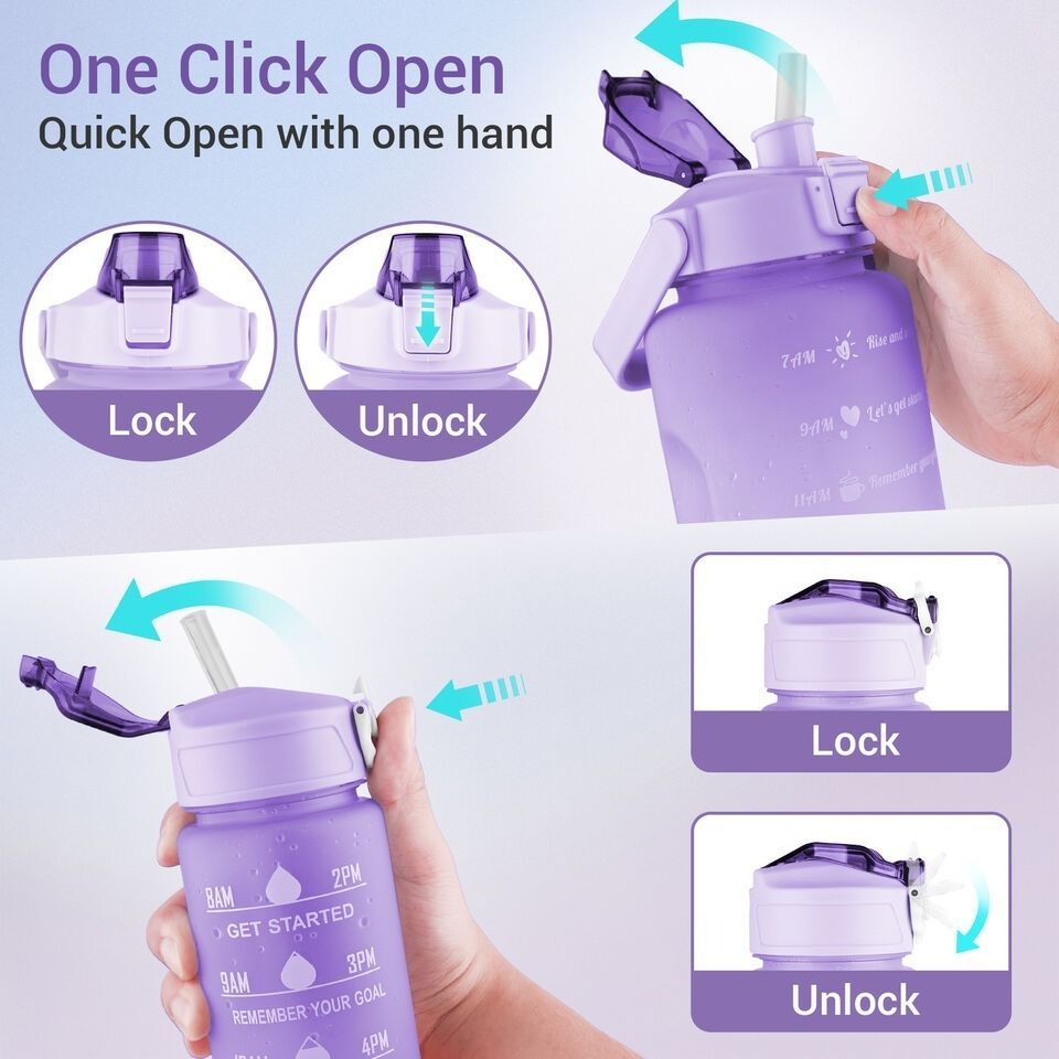 Sports Water Bottles 3 Pcs Set With Leak Proof Flip Top Lid (Random Color) View Gallery - Pakistan
