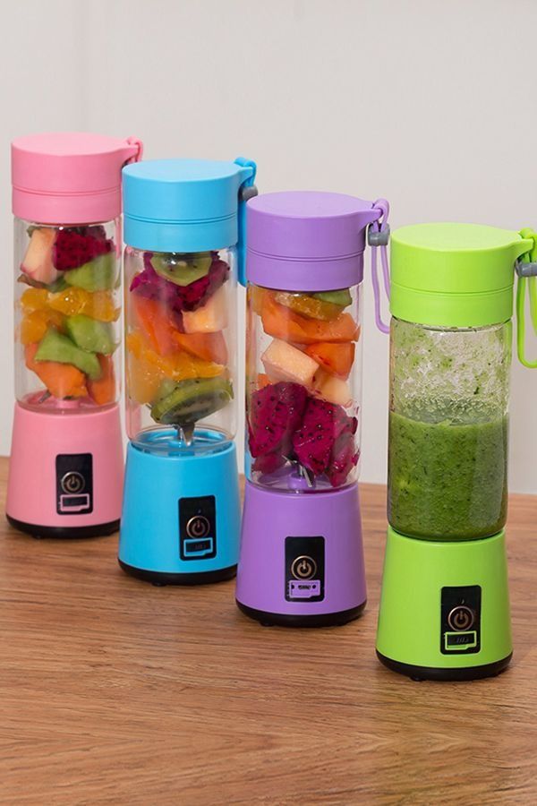 Rechargeable Portable Mini Juicer Blender – 6 Blades, 380ml Outdoor Juicing Cup [Random Color] View Gallery - Pakistan