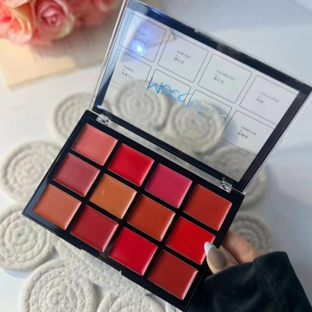 Mocallure 12-Color Lip Palette / Long-Lasting Professional Lip Kit For Every Mood View Gallery - Pakistan