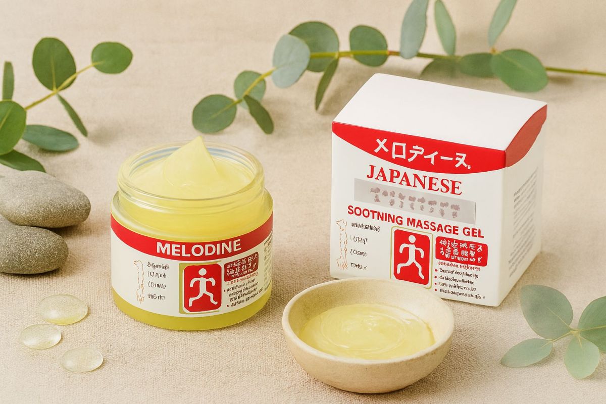 MELODINE Japanese Soothing Massage Gel – Muscle &amp; Joint Pain Relief Cream For Shoulder, Neck, Back &amp; Knee – Fast-Absorbing Herbal Formula