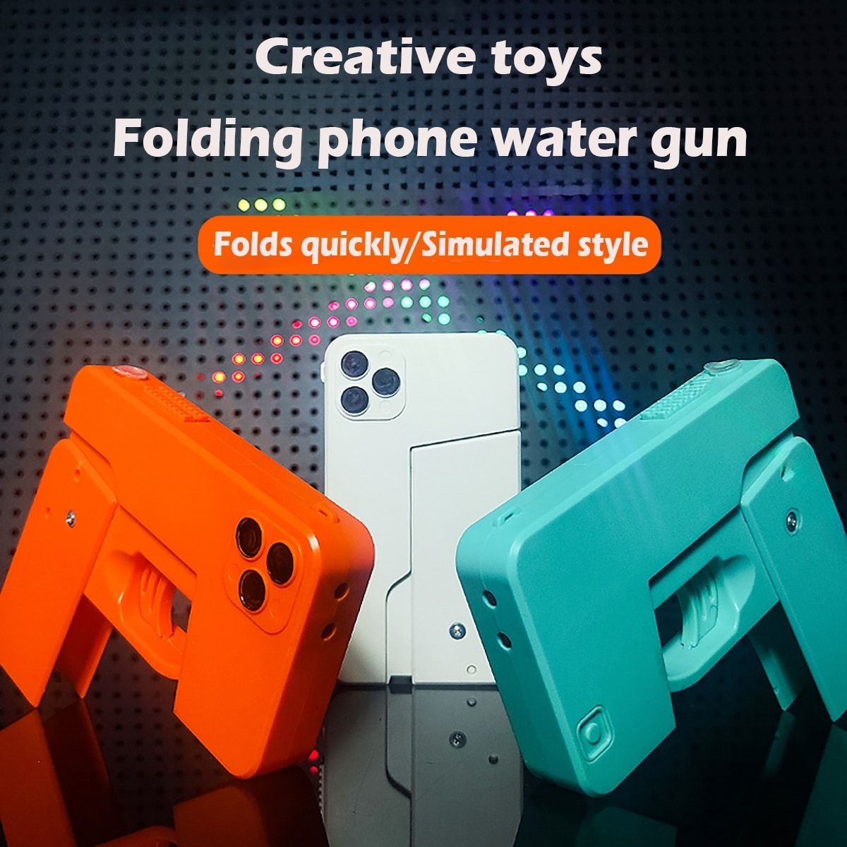 Creative Folding iPhone Toy Water Gun – Manual Shooting, Long-Range, Fun Decompression Water Blaster Toy for Kids &amp; Adults