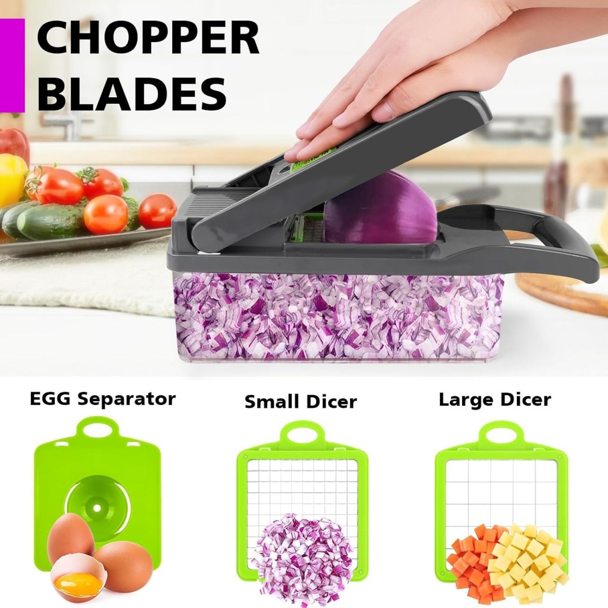 16-in-1 Multifunctional Vegetable Cutter & Slicer – Kitchen Tool with Interchangeable Blades View Gallery - Pakistan
