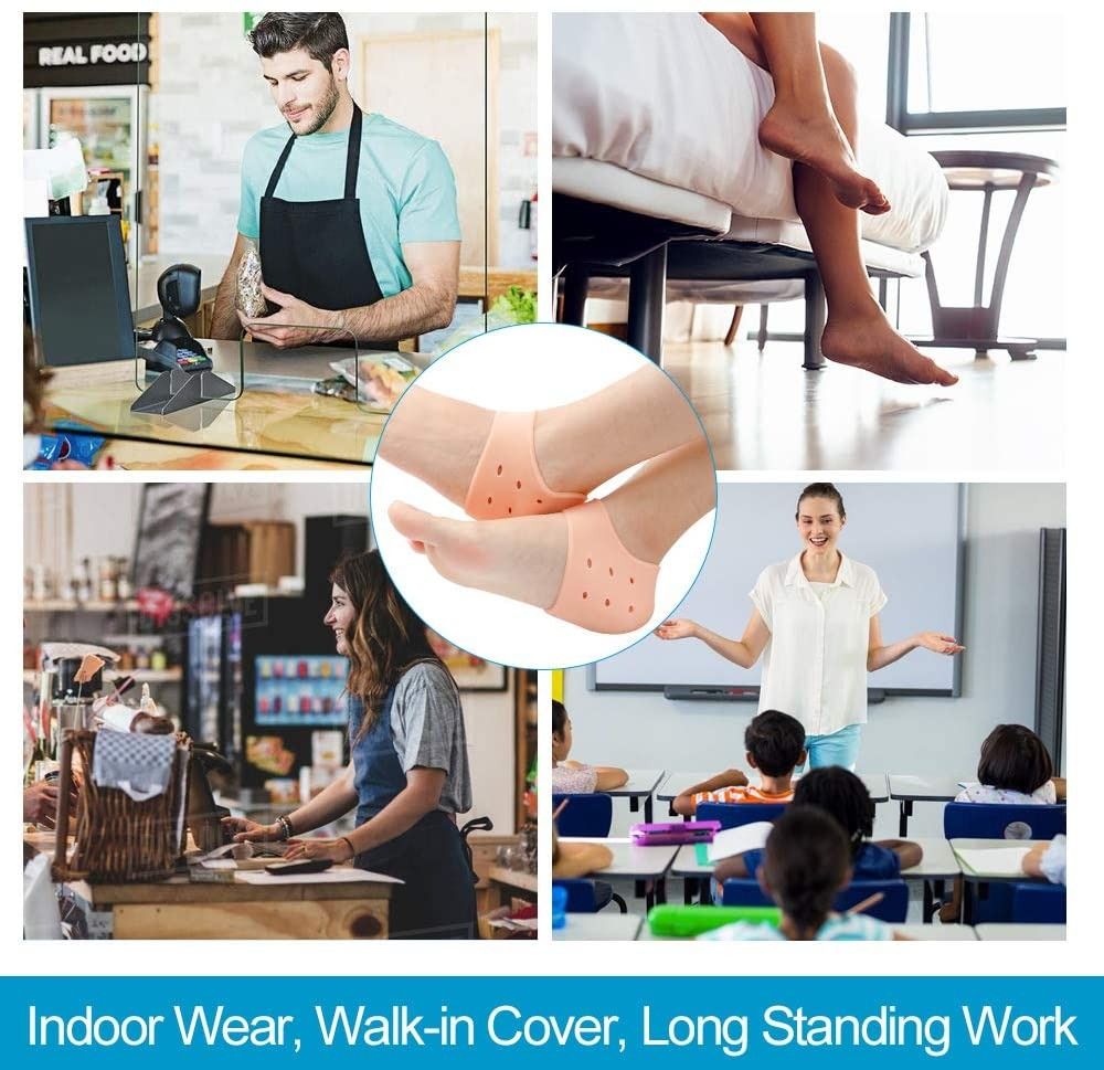 Silicone Heel Protector Sleeve for Cracked Heels & Pain Relief – Breathable & Cushioned Support View Gallery - Pakistan