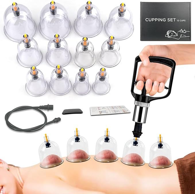 10-Piece Hijama Cupping Therapy Set – Vacuum Suction Massage Cups with Pull-Out Pump | Pain Relief, Blood Circulation, Relaxation &amp; Muscle Recovery Kit