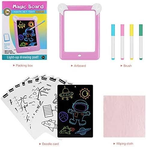 Kids Magic Glow Pad: 3D Light-Up Drawing Board for Creative Play and Learning View Gallery - Pakistan