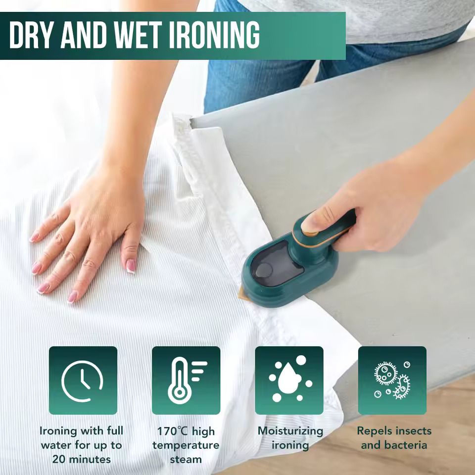 Mini 180° Rotatable Handheld Steam Iron – Foldable Travel Garment Steamer for Quick & Professional Wrinkle Removal View Gallery - Pakistan