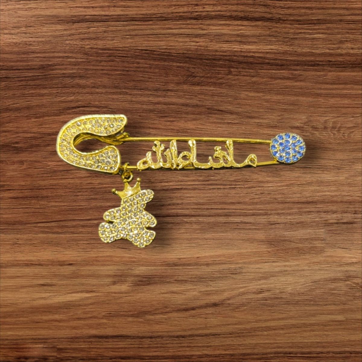 Mashallah Safety Pin with Rhinestone Bear Charm – Islamic Baby Gift & Protection Accessory View Gallery - Pakistan