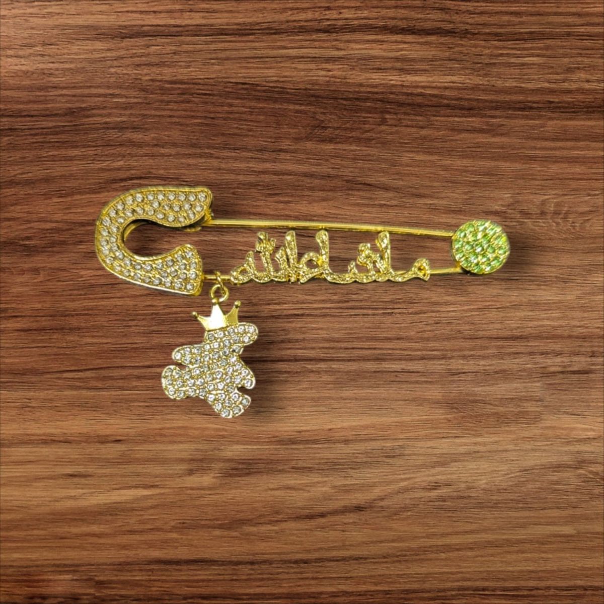 Mashallah Safety Pin with Rhinestone Bear Charm – Islamic Baby Gift & Protection Accessory View Gallery - Pakistan
