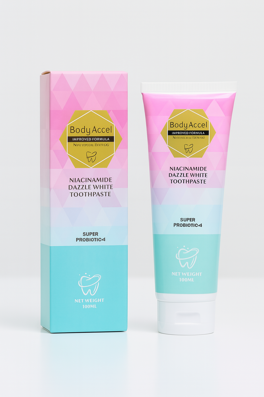 Body Accel Niacinamide Whitening Toothpaste 100ml – Advanced Stain Removal With Probiotics For Bright Smile &amp; Fresh Breath