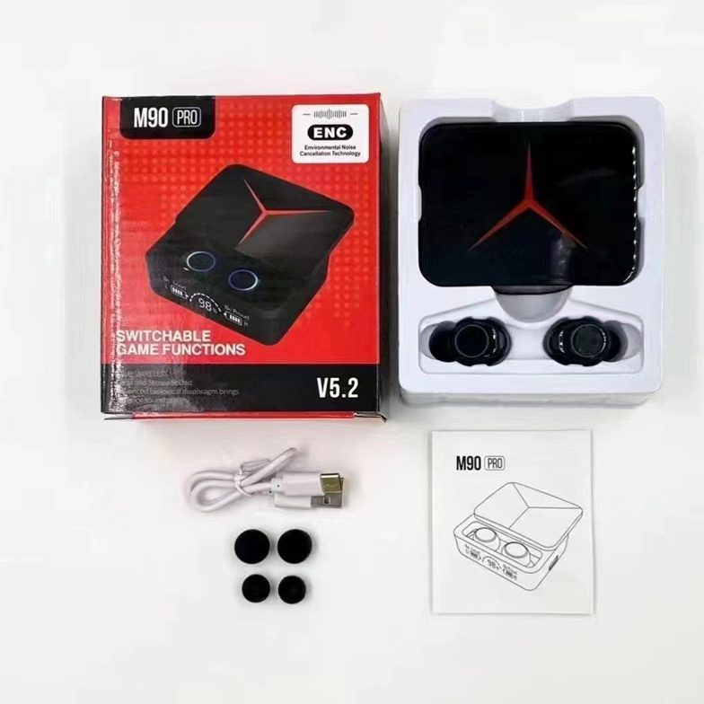 M90 Pro Gaming Earbuds – Bluetooth 5.3 Wireless Earphones with ENC Noise Reduction View Gallery - Pakistan