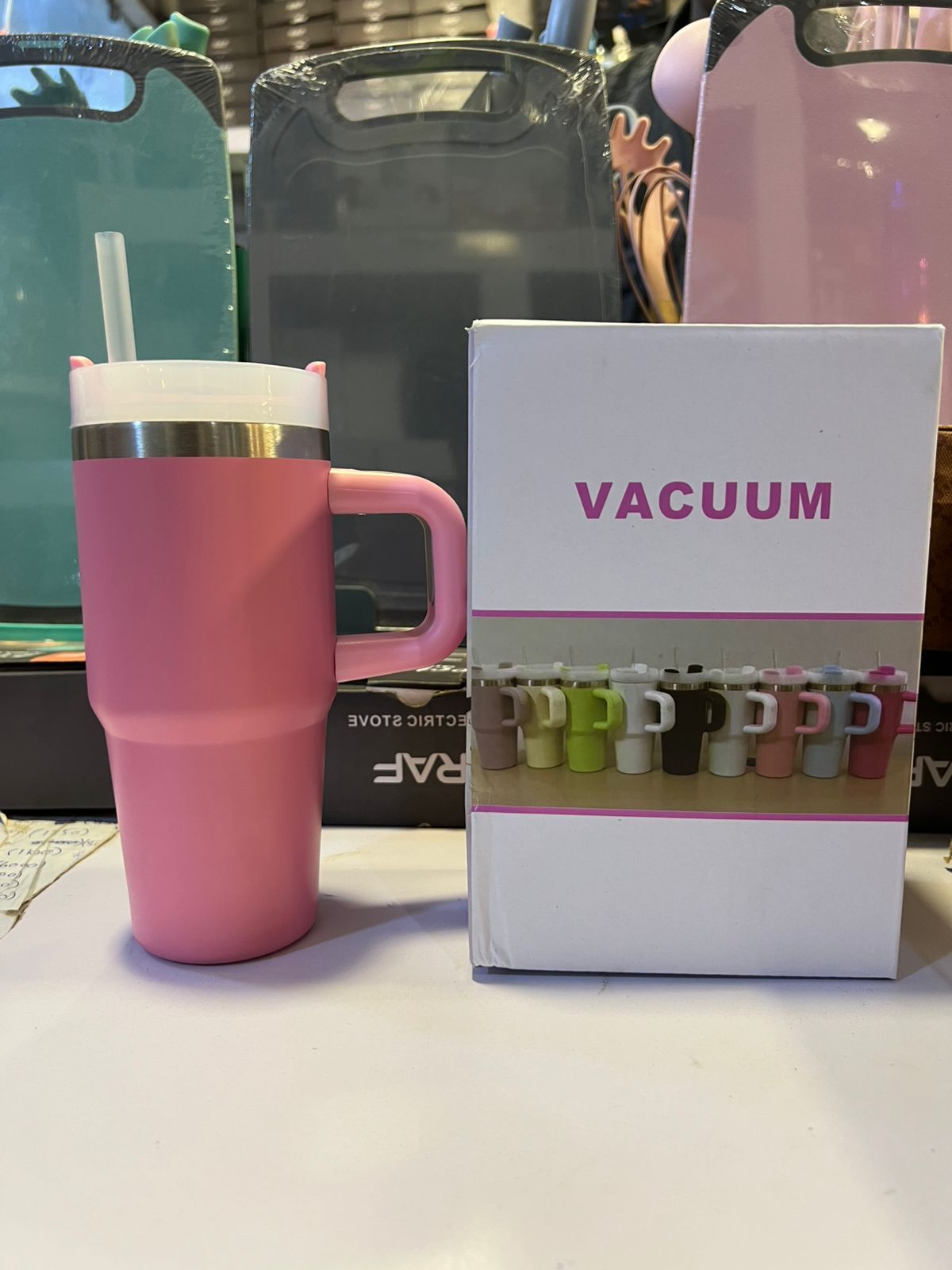Mini Insulated Tumbler with Handle – Stainless Steel Travel Mug with Straw Lid (Hot & Cold) (480ml) View Gallery - Pakistan