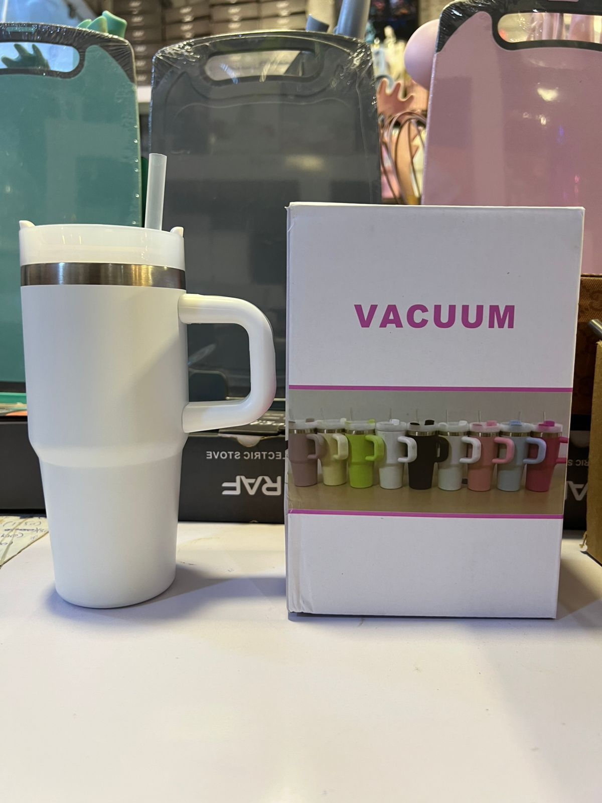 Mini Insulated Tumbler with Handle – Stainless Steel Travel Mug with Straw Lid (Hot & Cold) (480ml) View Gallery - Pakistan