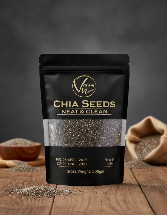 Valam Naturals Chia Seeds – 100% Pure, Clean &amp; Nutrient-Rich Superfood