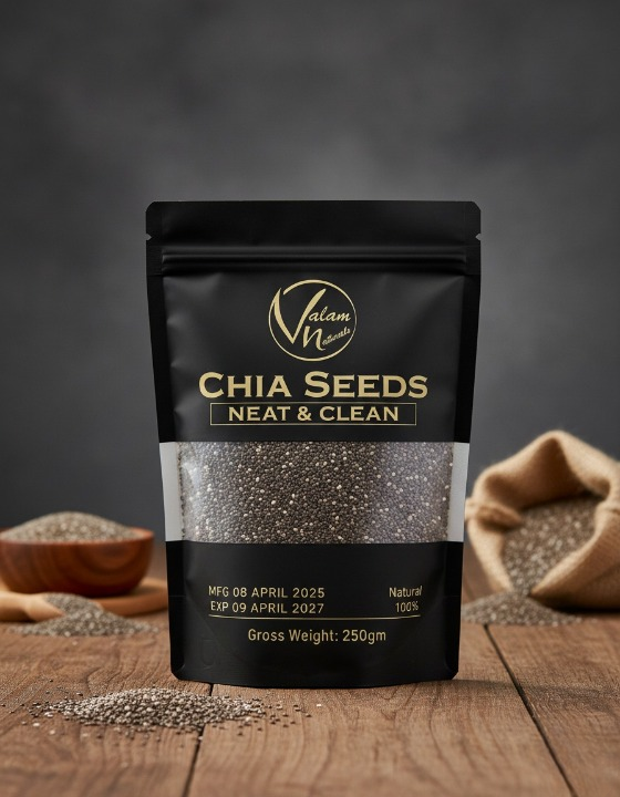 Valam Naturals Chia Seeds – 100% Pure, Clean & Nutrient-Rich Superfood View Gallery - Pakistan