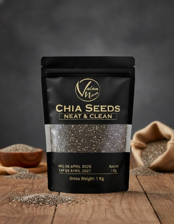 Valam Naturals Chia Seeds – 100% Pure, Clean & Nutrient-Rich Superfood View Gallery - Pakistan