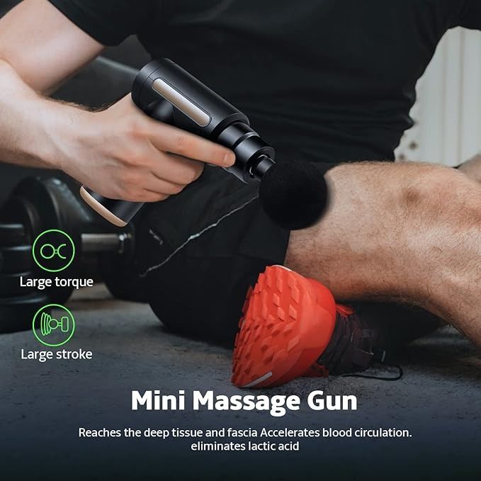 4 In 1 Massage Gun | Deep Tissue Percussion Massager With 4 Attachments | Handheld Electric Body Relaxation Therapy For Pain Relief & Recovery (Random Color) View Gallery - Pakistan