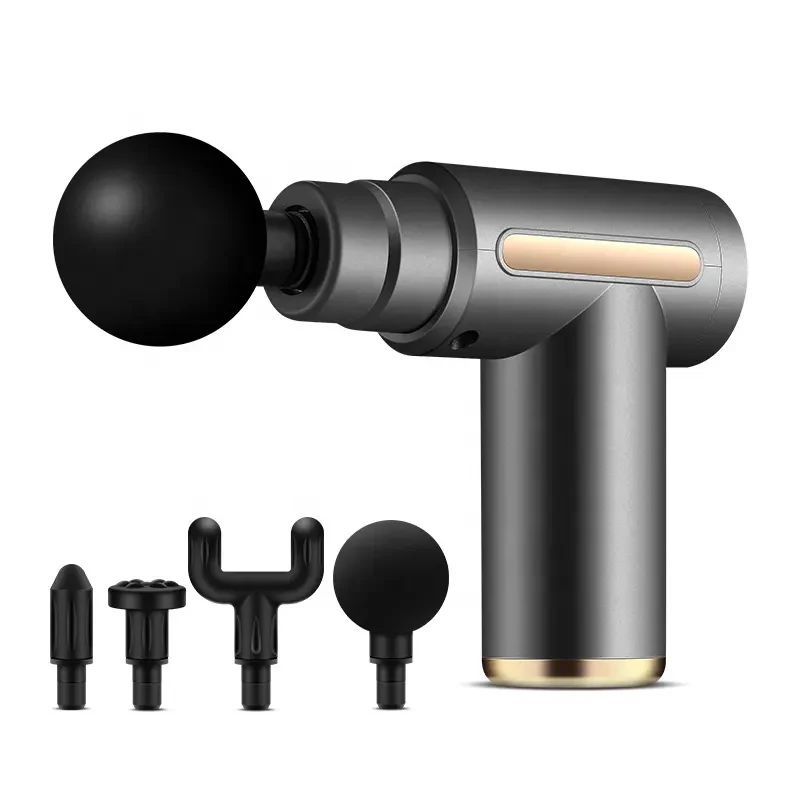 4 In 1 Massage Gun | Deep Tissue Percussion Massager With 4 Attachments | Handheld Electric Body Relaxation Therapy For Pain Relief & Recovery (Random Color) View Gallery - Pakistan