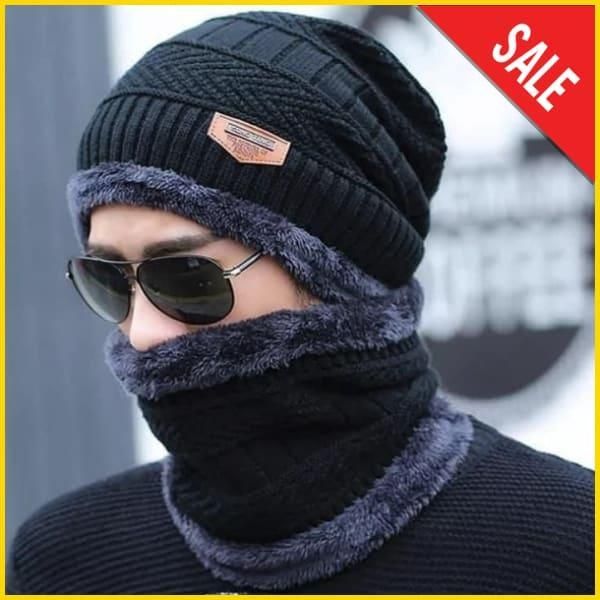 Wool Cap With Neck Warmer | Beanie And Scarf Set With Fleece Mask | Winter Thermal Wool Cap For Men And Women View Gallery - Pakistan
