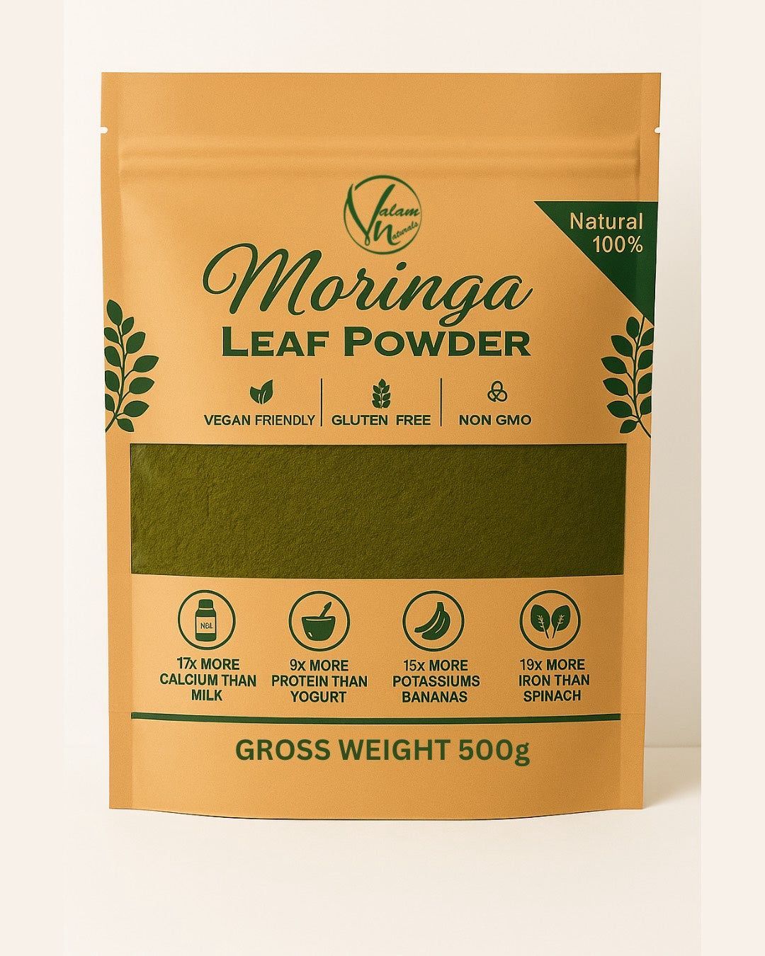 Organic Moringa Leaf Powder | Natural Superfood For Weight Loss, Immunity Boost, Energy Support & Height Growth | Refined Herbal Supplement View Gallery - Pakistan