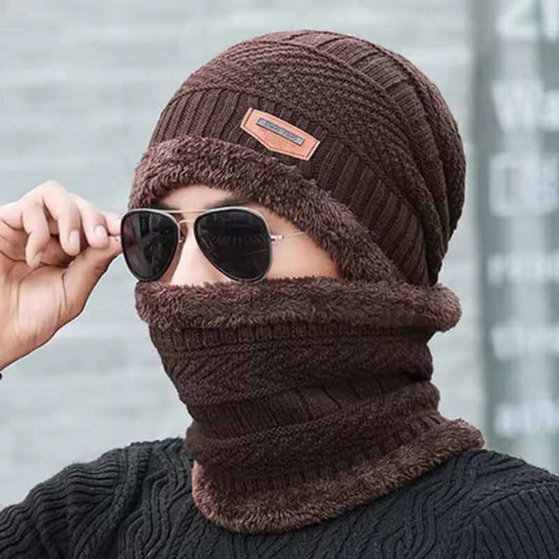 Premium Knitted Beanie Cap, Neck Gaiter And Touchscreen Gloves Combo Pack | Complete Winter Essentials For Cold Weather Protection (Random Color) View Gallery - Pakistan