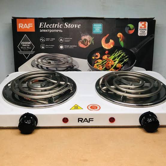RAF Electric Stove – Dual Coil Burner, Fast Heating &amp; Easy-to-Clean Portable Cooktop