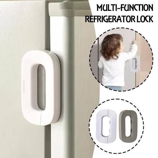 Child Safety Refrigerator Door Lock – No-Drill Latch to Prevent Kids & Pets Access View Gallery - Pakistan