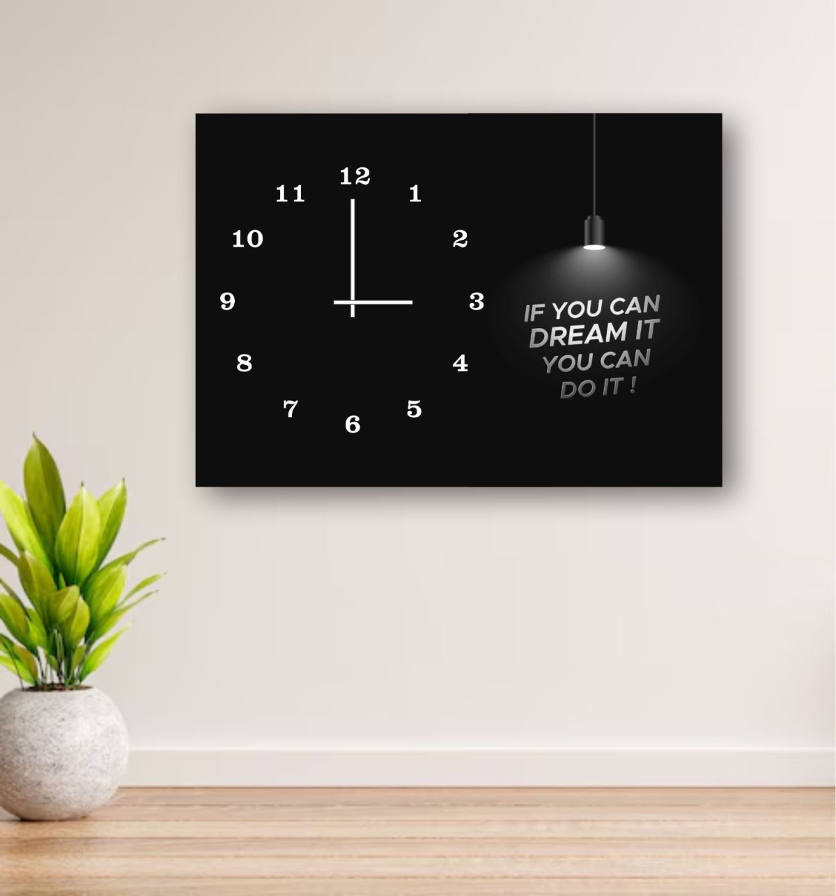 Inspirational Wooden Wall Clock – 12x16” Digital Print, Battery-Free, Hook Hanging Decor View Gallery - Pakistan