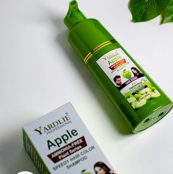 Yardlie Apple Hair Color Shampoo – 2-in-1 Natural Black & Brown Color + Cleanse Formula 400ml – Easy Use for Shiny, Healthy Hair View Gallery - Pakistan