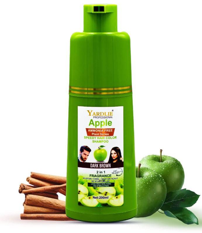 Yardlie Apple Hair Color Shampoo – 2-in-1 Natural Black & Brown Color + Cleanse Formula 400ml – Easy Use for Shiny, Healthy Hair View Gallery - Pakistan